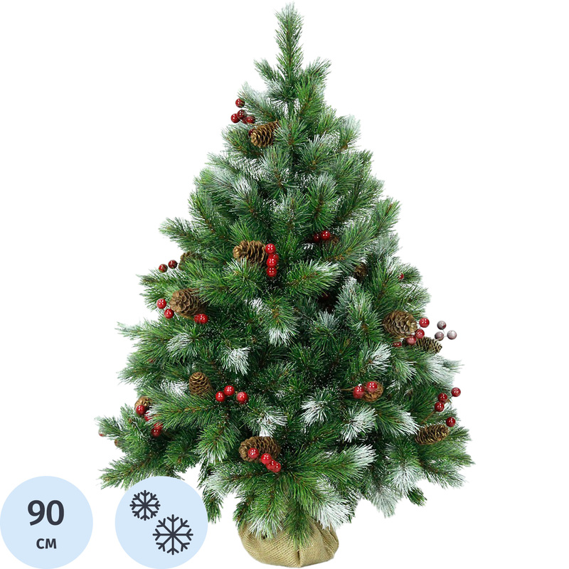 Изображение товара Ёлка искусственная Morozco Ice Tiffany заснеженная с украшениями 90 см