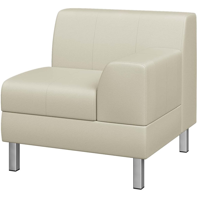 Изображение товара Модуль диван прямой Flagman одноместный левый слоновая кость (экокожа)