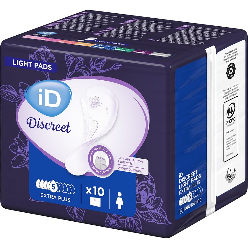 Изображение товара Прокладки урологические ID Light Discreet Extra Plus (10 штук в упаковке)
