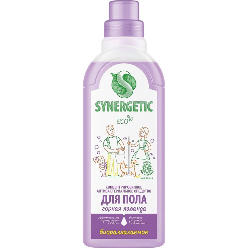 Изображение товара Средство для мытья пола Synergetic Горная лаванда 0.75 л антибактериальное