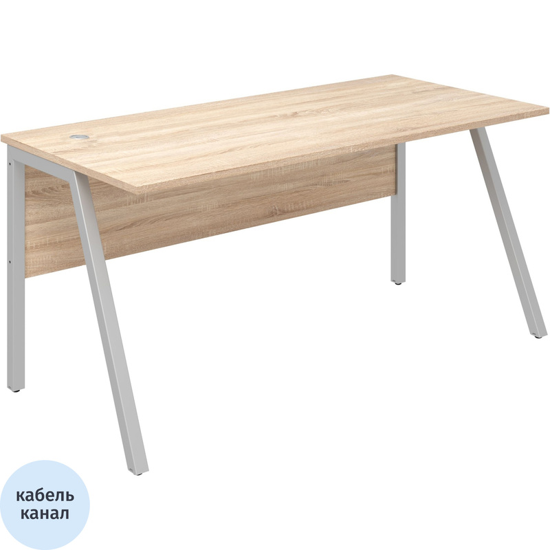 Изображение товара Стол офисный прямой Рондо дуб альпийский/серый 1580х750х750 мм