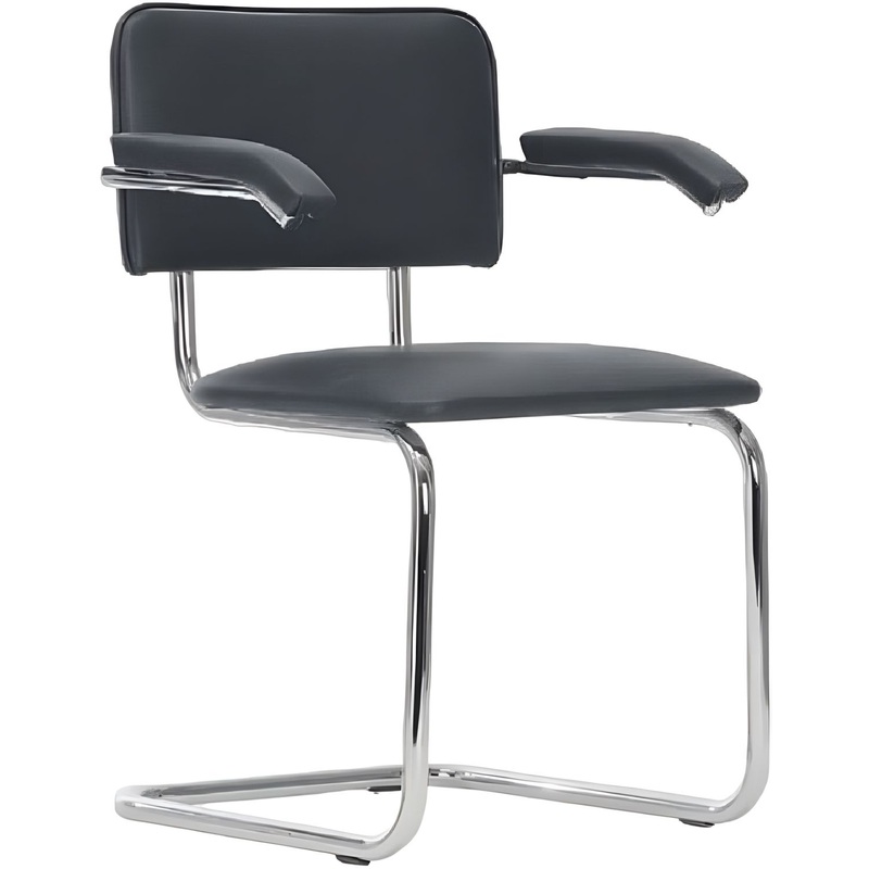 Изображение товара Стул офисный Silwia Arm эко кожа хромированный каркас черный недоработанный