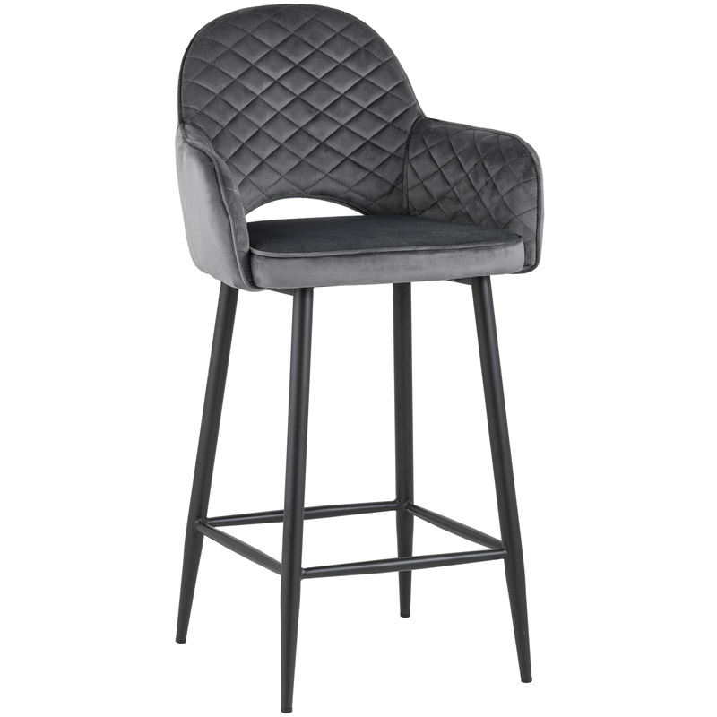 Изображение товара Стул полубарный Венера диамант серый из велюра