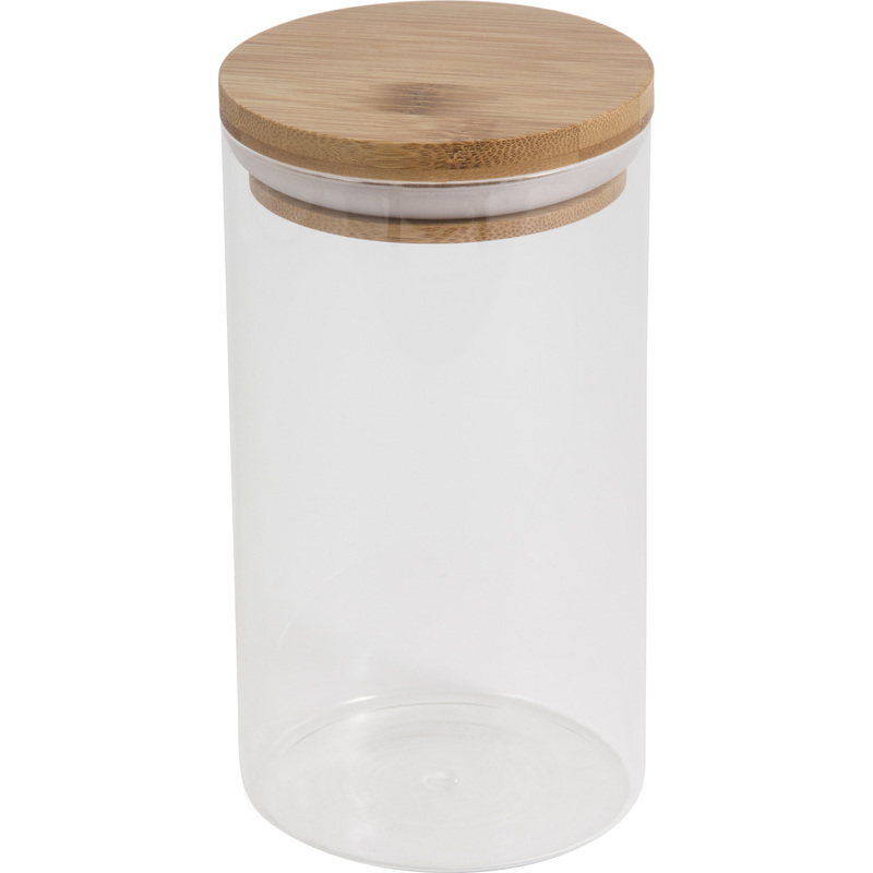 Изображение товара Стеклянная банка для сыпучих продуктов Mallony Bambu 1 л, герметичная, из стекла