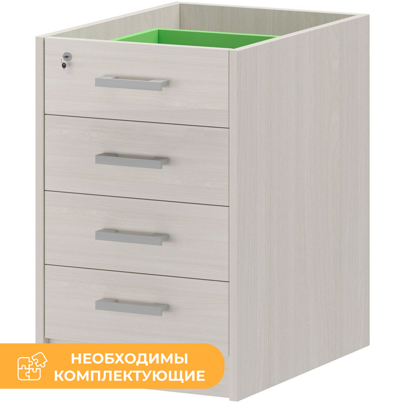 Изображение товара Приставная тумба Арго АТ2-07 с замком ясень шимо 440х600х740 мм 4 ящика