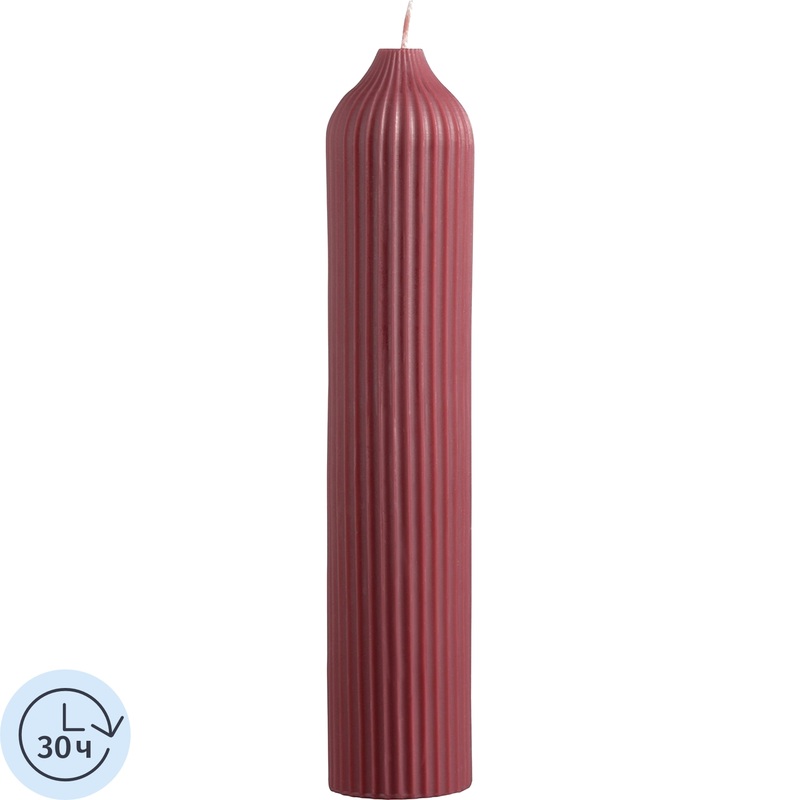 Изображение товара Декоративная свеча Tkano Edge бордовая 25.5x4.5 см