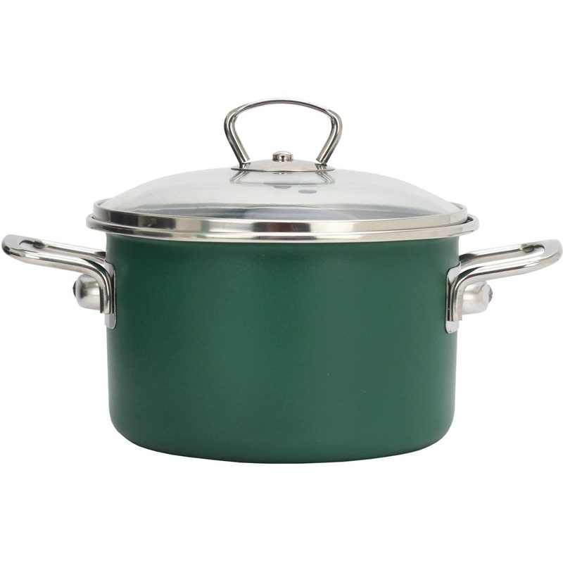 Изображение товара Кастрюля Эмаль Изумруд 2 л с крышкой из эмалированной стали