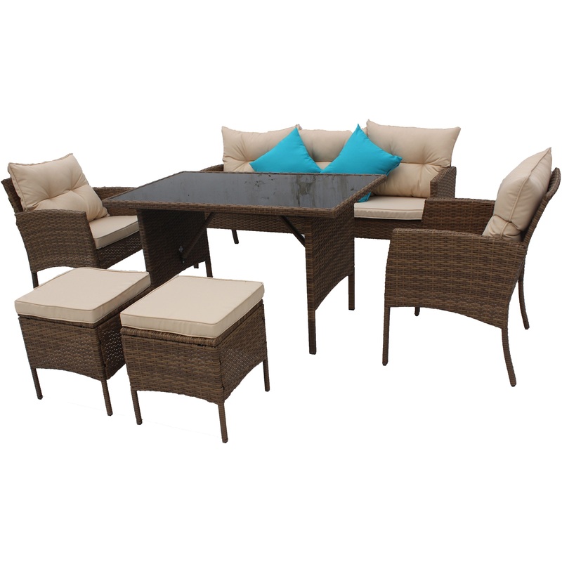 Изображение товара Комплект мебели Милена SFS078 - диван кресла стол и подушки для отдыха