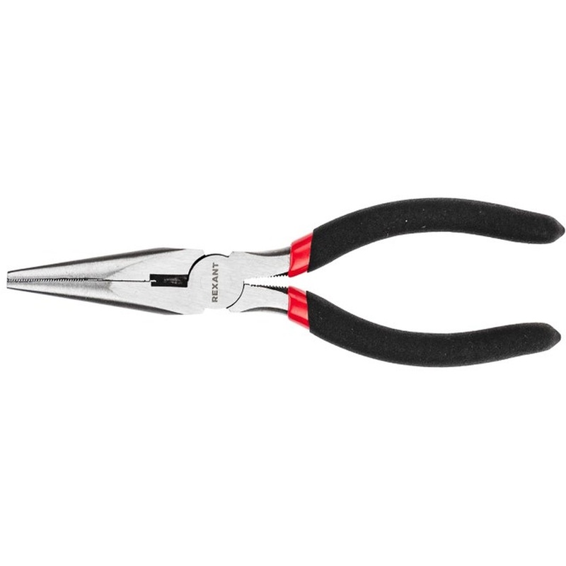 Изображение товара Тонкогубцы Rexant 180 мм с ПВХ-оплёткой и хромованадиевой сталью