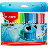 Фломастеры Maped Color'peps Ocean 18 цветов с вентилируемыми колпачками  смываемые
