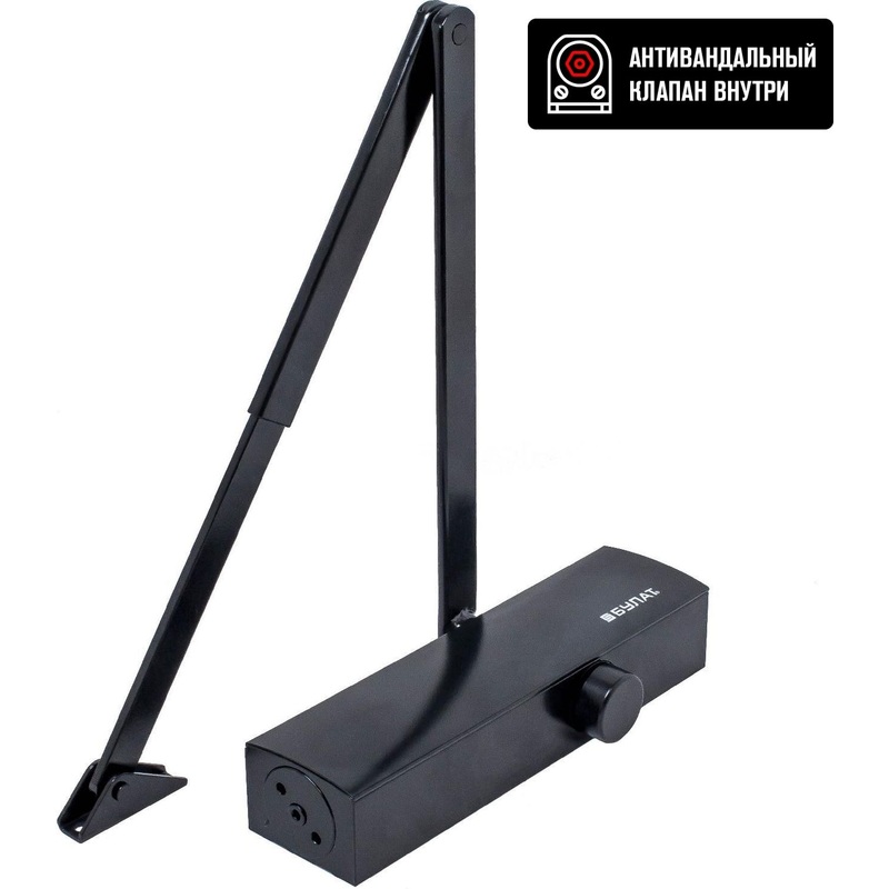 Изображение товара Доводчик дверной Булат 13928 до 120 кг черный