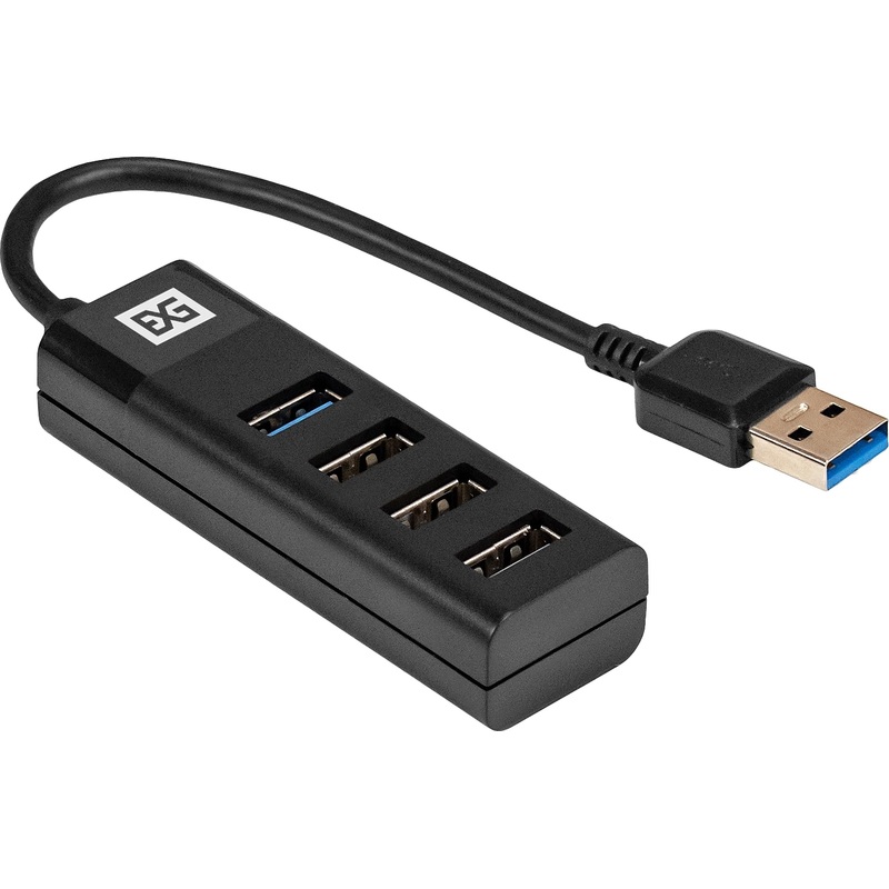 Изображение товара Разветвитель USB ExeGate DUB-3213 4 порта USB 3.0 пассивный чёрный