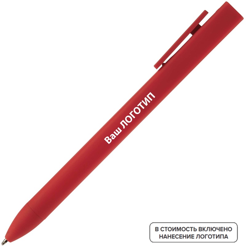 Изображение товара Ручка шариковая автоматическая Swiper SQ ST синяя толщина линии 1 мм красный корпус (200 штук в упаковке) с лого