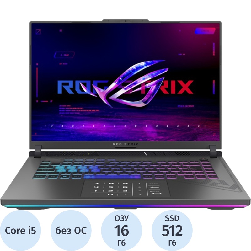 Изображение товара Ноутбук Asus ROG Strix G614JU-N3490 16 Gaming с i5 13450HX 16ГБ SSD 512ГБ