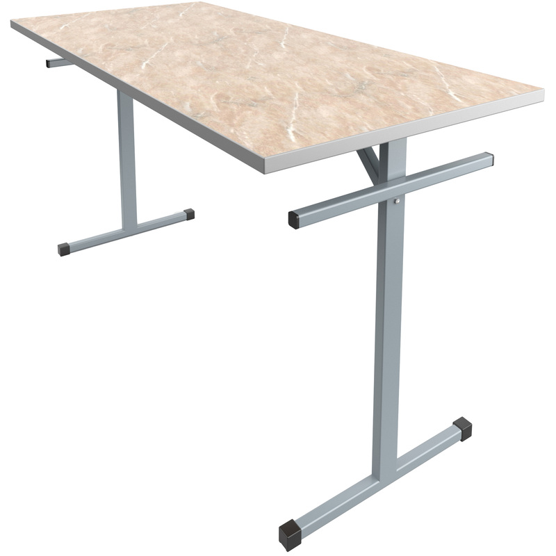 Изображение товара Обеденный стол под скамью из ДСП с мраморным покрытием 1800х700 мм