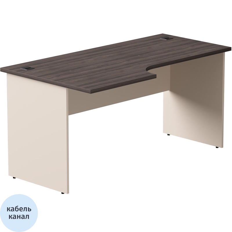 Изображение товара Эргономичный левый стол EVO 254S014DK/GU с кабель-каналом и регулятором