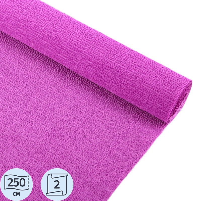 Изображение товара Крепированная гофрированная бумага Cartotecnica Rossi 50 см x 2.5 м розовая двухсторонняя