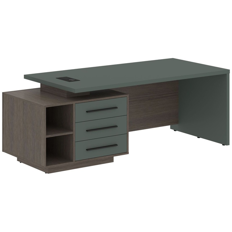 Изображение товара Офисный стол руководителя Velion VCT 2190(L) с розетками USB и индукционной зарядкой