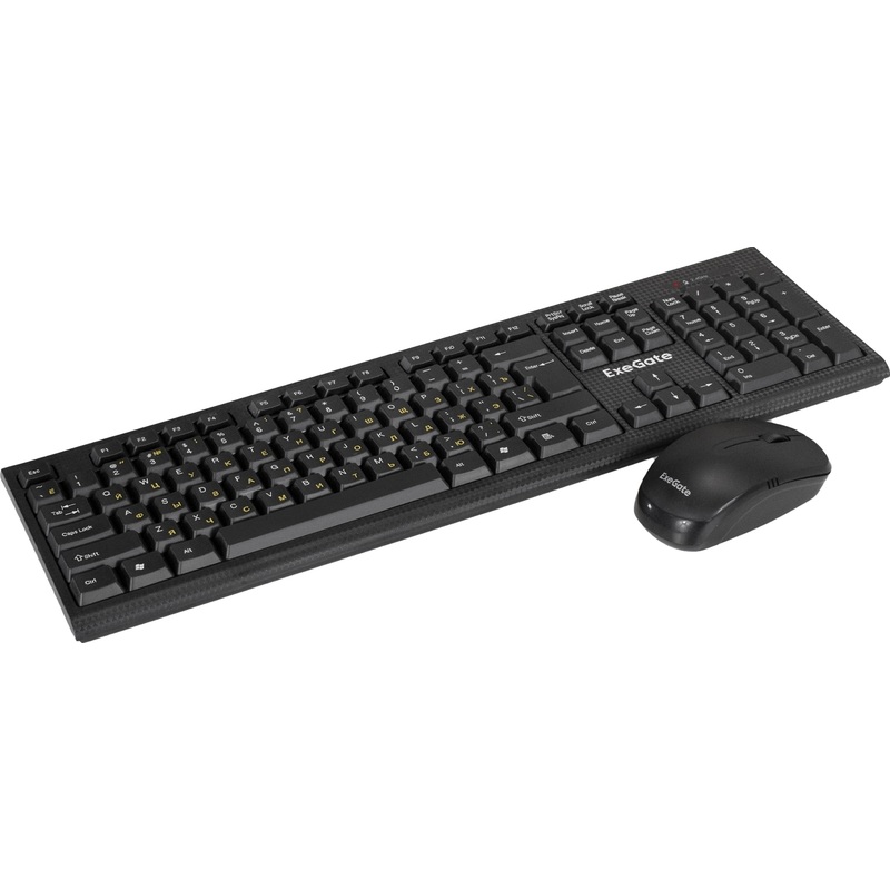 Изображение товара Комплект беспроводной клавиатуры и мыши ExeGate MK280 USB Wireless мембранная оптическая чёрный
