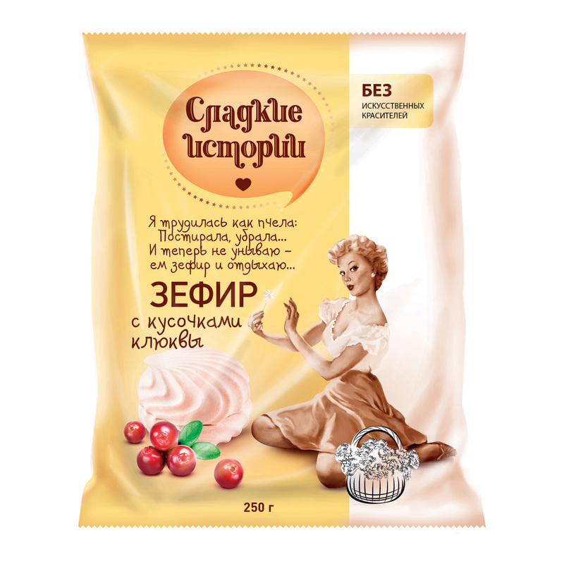 Изображение товара Зефир Сладкие истории c клюквенным вкусом 250 г