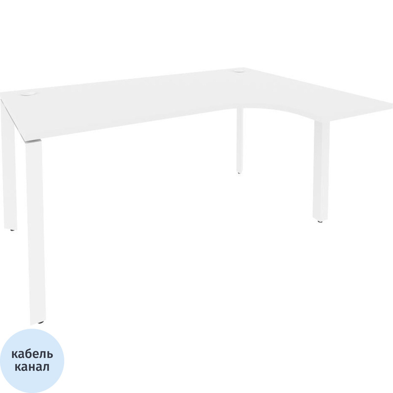 Изображение товара Эргономичный сборный правый стол ONIX-П O.MP-SA-4R белый бриллиант 1580х1180х750 мм