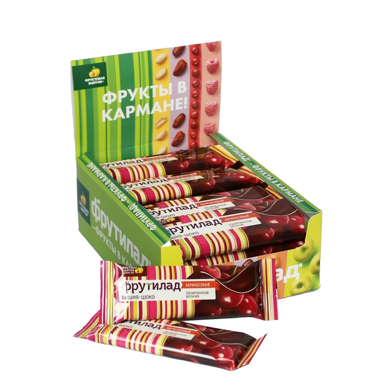 Изображение товара Фрутилад Вишня в шоколаде фруктовый батончик 800 г натуральный без добавок