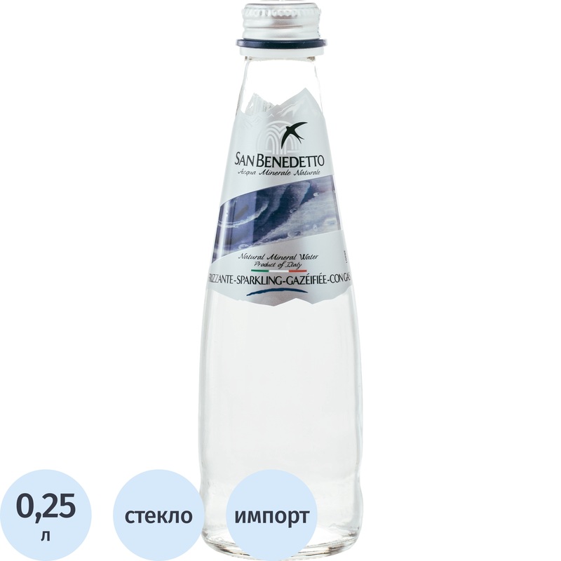 Изображение товара Минеральная вода San Benedetto столовая газированная 0.25 л