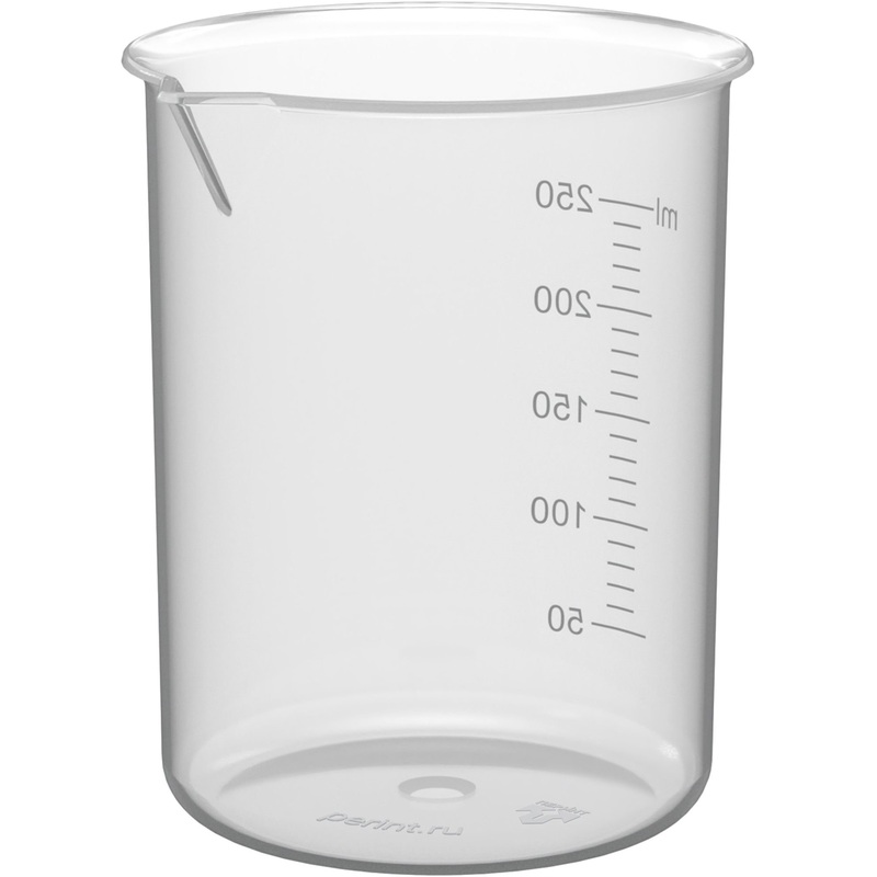 Изображение товара Мерный стакан Перинт 250 мл из полипропилена, градуированный, Россия