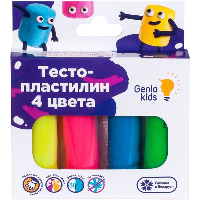 Изображение товара Тесто для лепки Genio Kids 4 цвета 120 г (TA1082)
