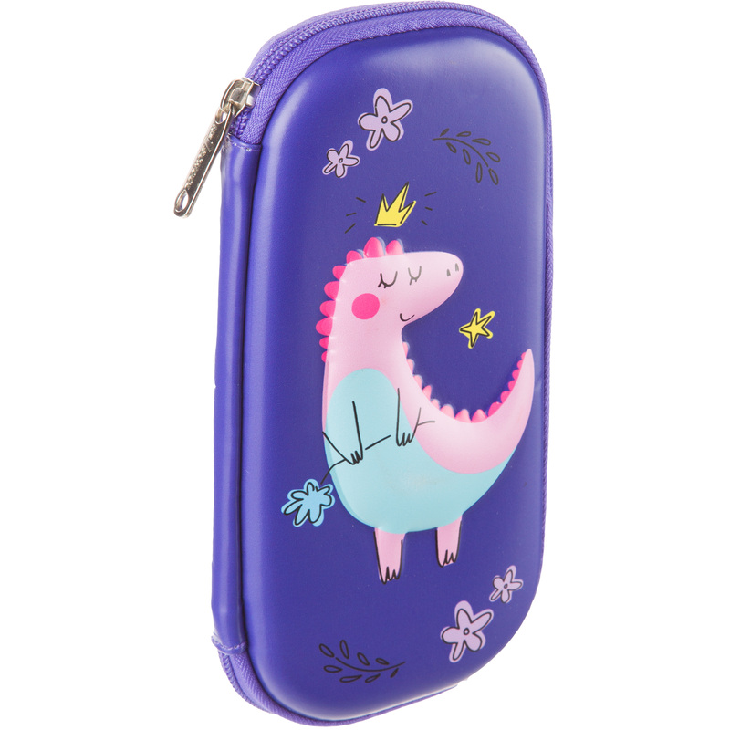 Изображение товара Пенал односекционный Комус Класс 3D Dino princess фиолетовый