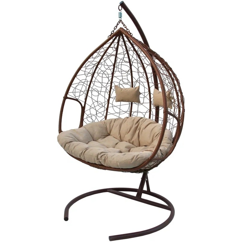 Изображение товара Кресло подвесное двойное Феникс (коричневый/бежевый, 1300х1100х1950 мм)