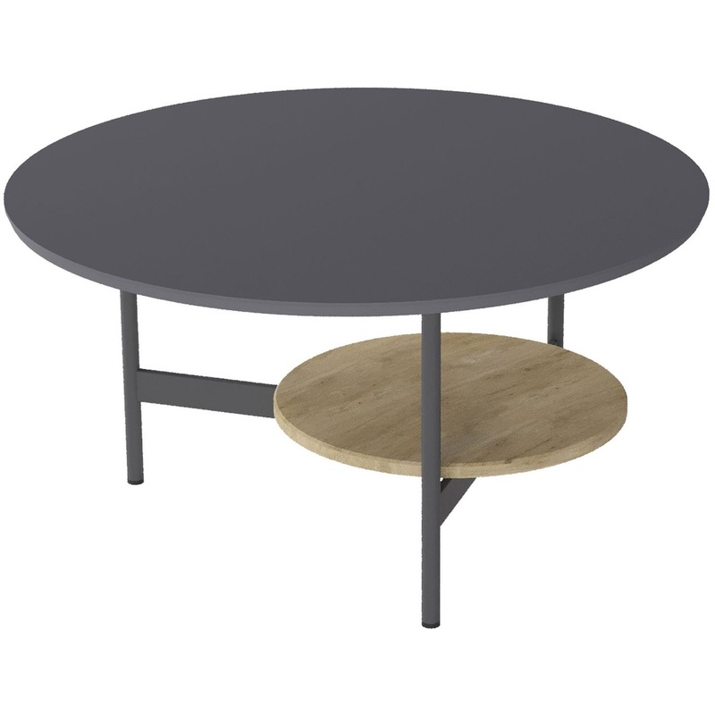 Изображение товара Журнальный столик Марио графит 780x780 мм с дополнительной полкой