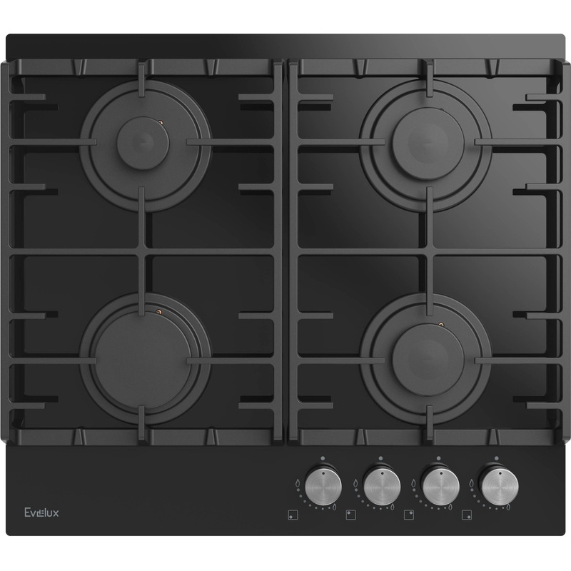 Изображение товара Газовая варочная панель Evelux HEG 600 BG с чугунными держателями