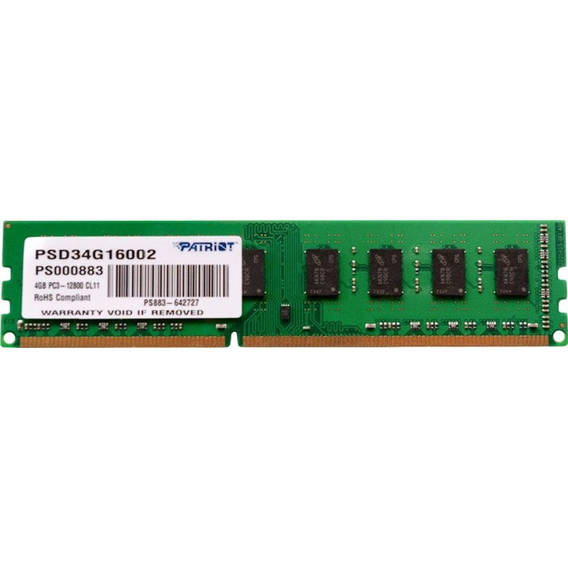 Изображение товара Оперативная память Patriot Memory 4 ГБ PSD34G16002 (DIMM DDR3)