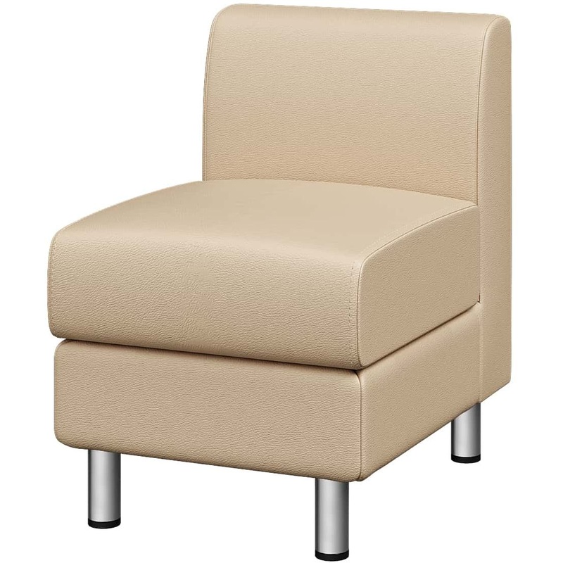 Изображение товара Модуль диван прямой Домино одноместный бежевый из экокожи