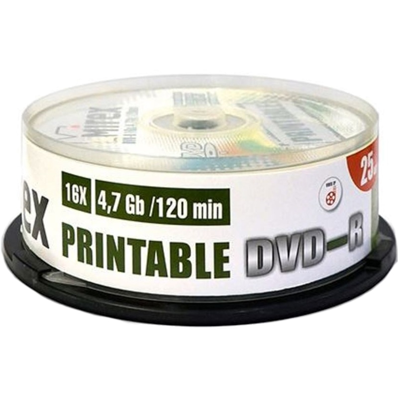 Изображение товара Диск DVD-R Mirex 4.7 ГБ 16x cake box 25 штук