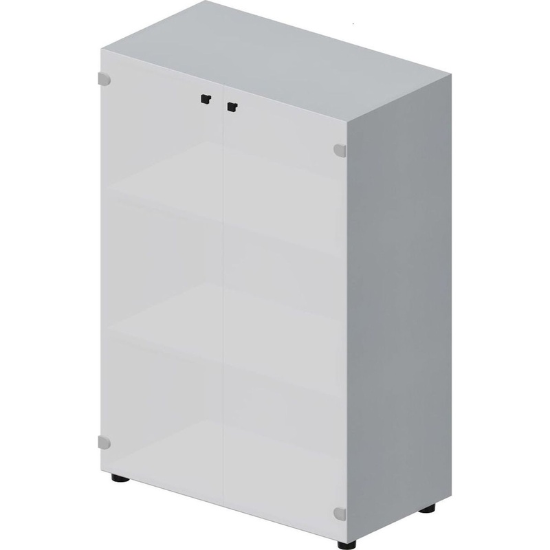 Изображение товара Шкаф для документов EMMS564BLTI со стеклом 800х440х1180 мм серый