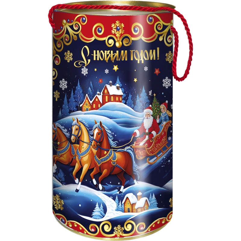 Изображение товара Новогодний сладкий подарок РОКО Тройка 1000 г яркий и вкусный набор сладостей