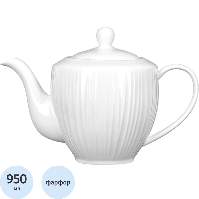 Изображение товара Чайник заварочный фарфоровый Sam&Squito Tiffany 950 мл (3 штуки в упаковке)