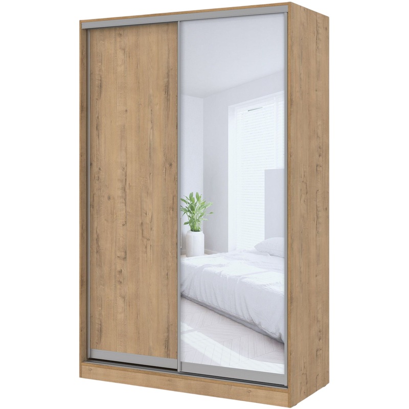 Изображение товара Уценка. Шкаф-купе Comfort 2-х дверный ЛДСП (teakwood, 1404x600x2201 мм)