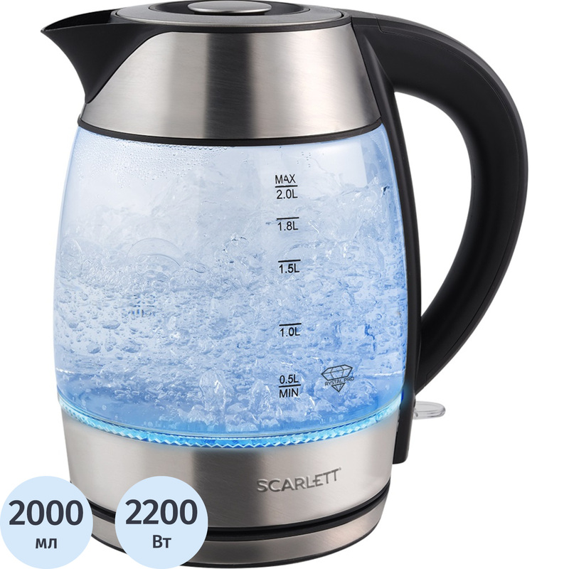 Изображение товара Электрический чайник Scarlett SC-EK27G13 серебристый 2200W