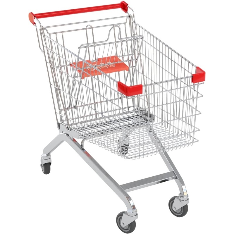 Изображение товара Тележка покупательская А125 ДССРЗП (красный пластик, металл)