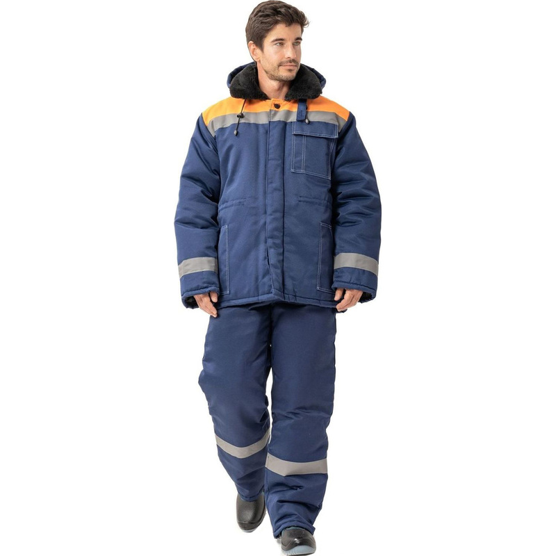 Изображение товара Куртка рабочая зимняя мужская з32-КУ с СОП синяя/оранжевая