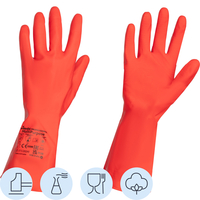 Перчатки латексные Vileda Professional с хлопковым напылением красные  (размер 7.5-8, M, 174343)