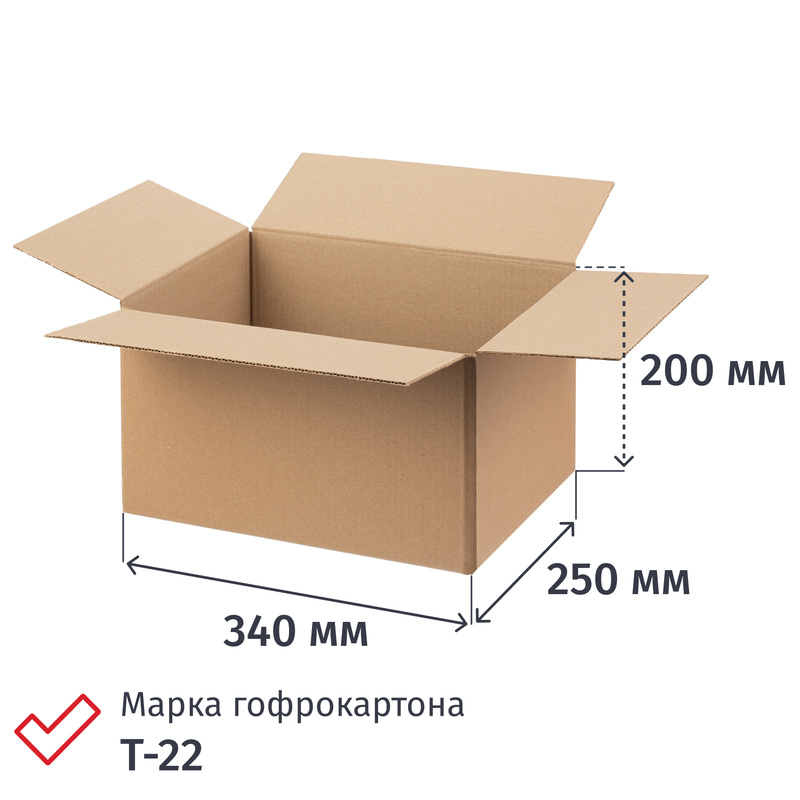 Изображение товара Гофрокороб 340х250х200 мм Т-22 профиль В бурый (20 штук в упаковке) Изображение товара Гофрокороб 340х250х200 мм Т-22 профиль В бурый (20 штук в упаковке)