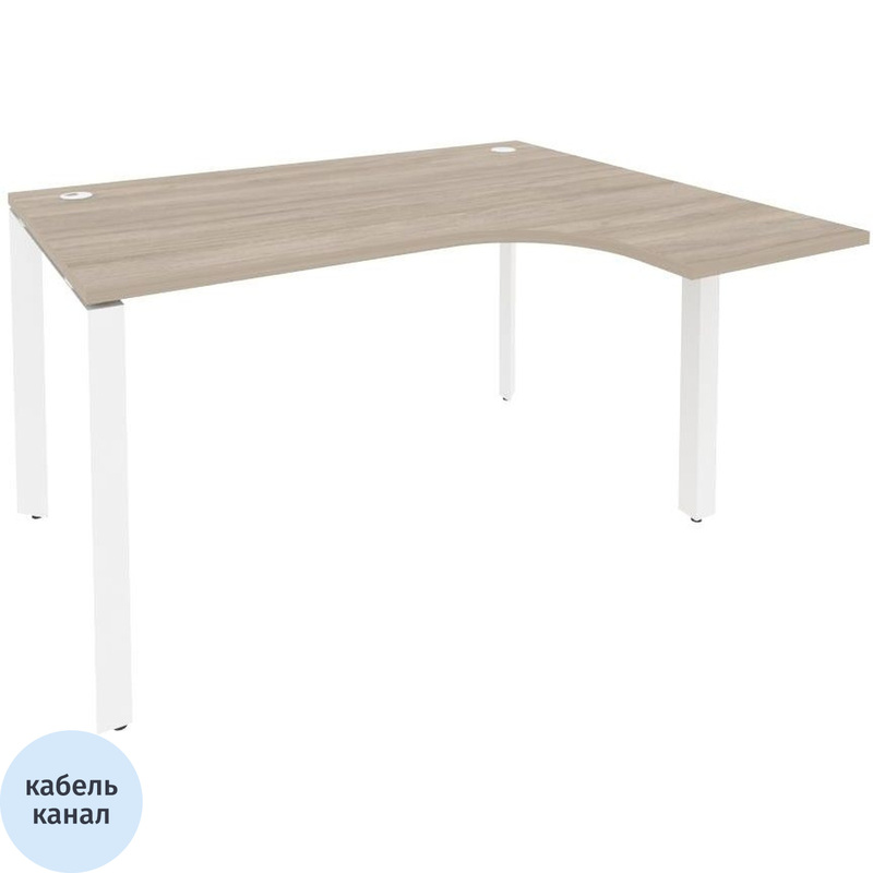 Изображение товара Эргономичный рабочий стол ONIX-П O.MP-SA-3R правый дуб аттик белый