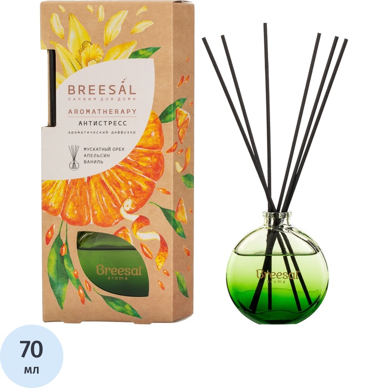 Изображение товара Аромадиффузор Breesal Aromatherapy Антистресс Апельсин ваниль мускат 70 мл