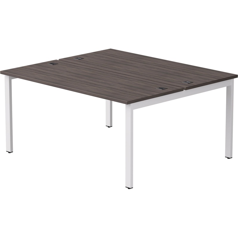 Изображение товара Рабочая станция EVO 254S020DK9003 двухместная из дуба пасадена и белого цвета