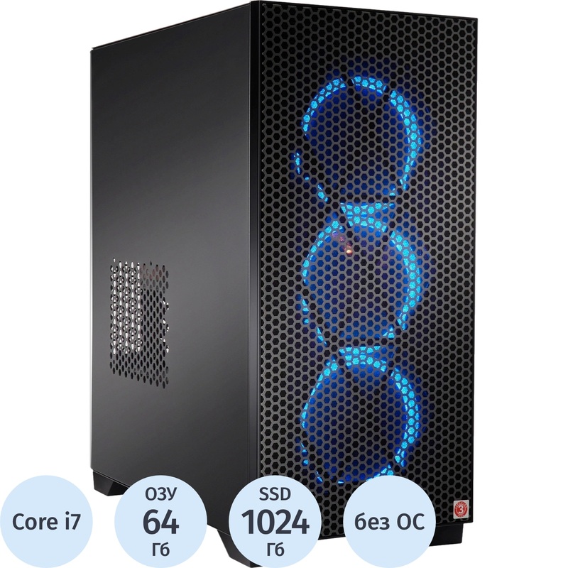 Изображение товара Системный блок игровой iRU Strato 710Z7GP TWR Core i7 14700KF/DDR5 64 ГБ/SSD 1024 ГБ/без ОС (2135192)