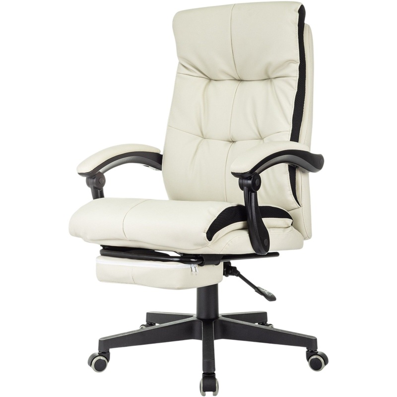 Изображение товара Кресло для руководителя Бюрократ CH-824MSG-BF с массажным модулем слоновая кость/чёрное (экокожа/ткань, пластик)
